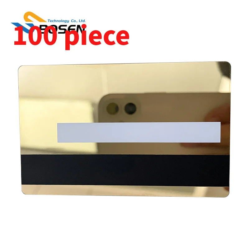 10 0piece.Custom.Personalized Stainless Steel Magnetic Strip Business Cards Plating Metal NFC Business Card With Signature
