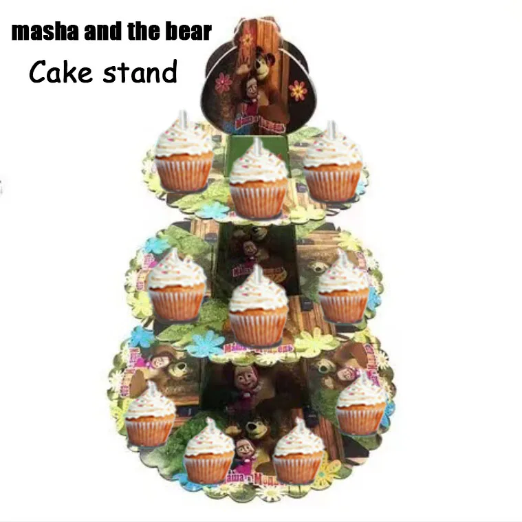 لوازم حفلات أعياد الميلاد للأطفال من ماشا آند ذا بير، حامل كيك صغير لتزيين الكيك، حامل الحلوى، ديكور الطاولة