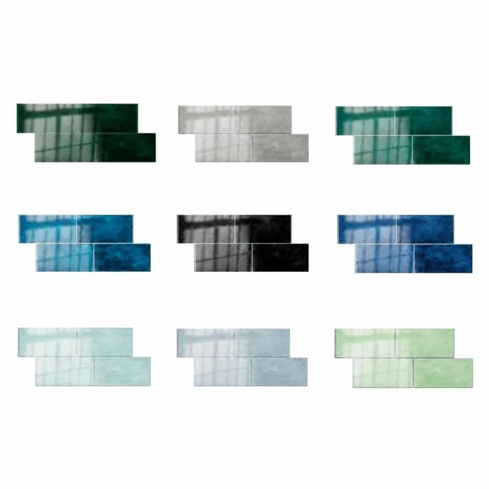 2PCS Self Adhesive Tile Sticker Water Oil Repellent Thick PVC Material Wall Cover Sheet Easy Wipe Clean Long Strip Design