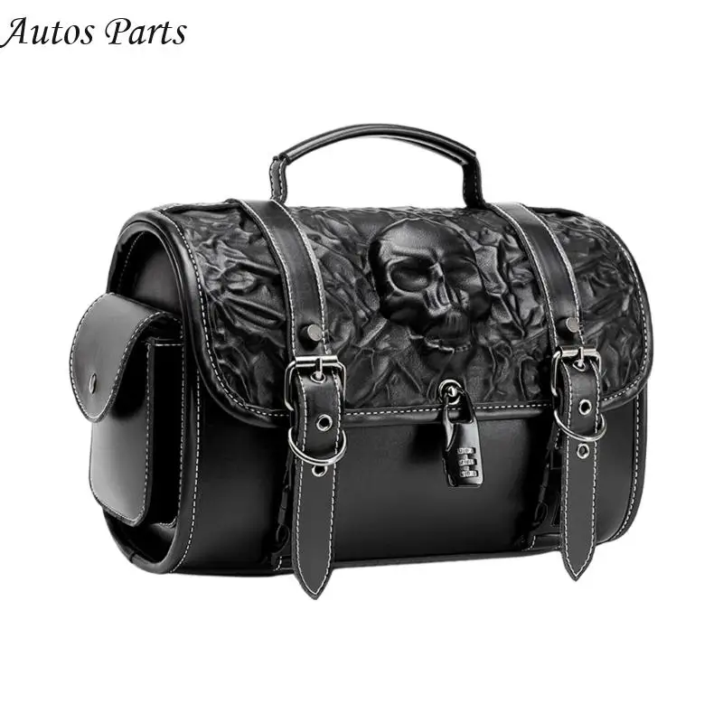 

57BA Hard Motorbike Fork Gothic Synthetic Leather Storage Bag Simple Installs for Accessories & Essential