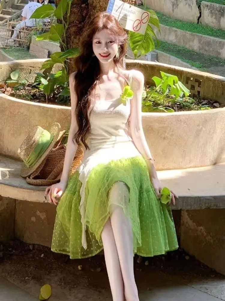 Skirts Women Mesh Patchwork Heart Summer Fashion Vintage Elegant High Waist French Style Chic Sweet Skirt Ladies