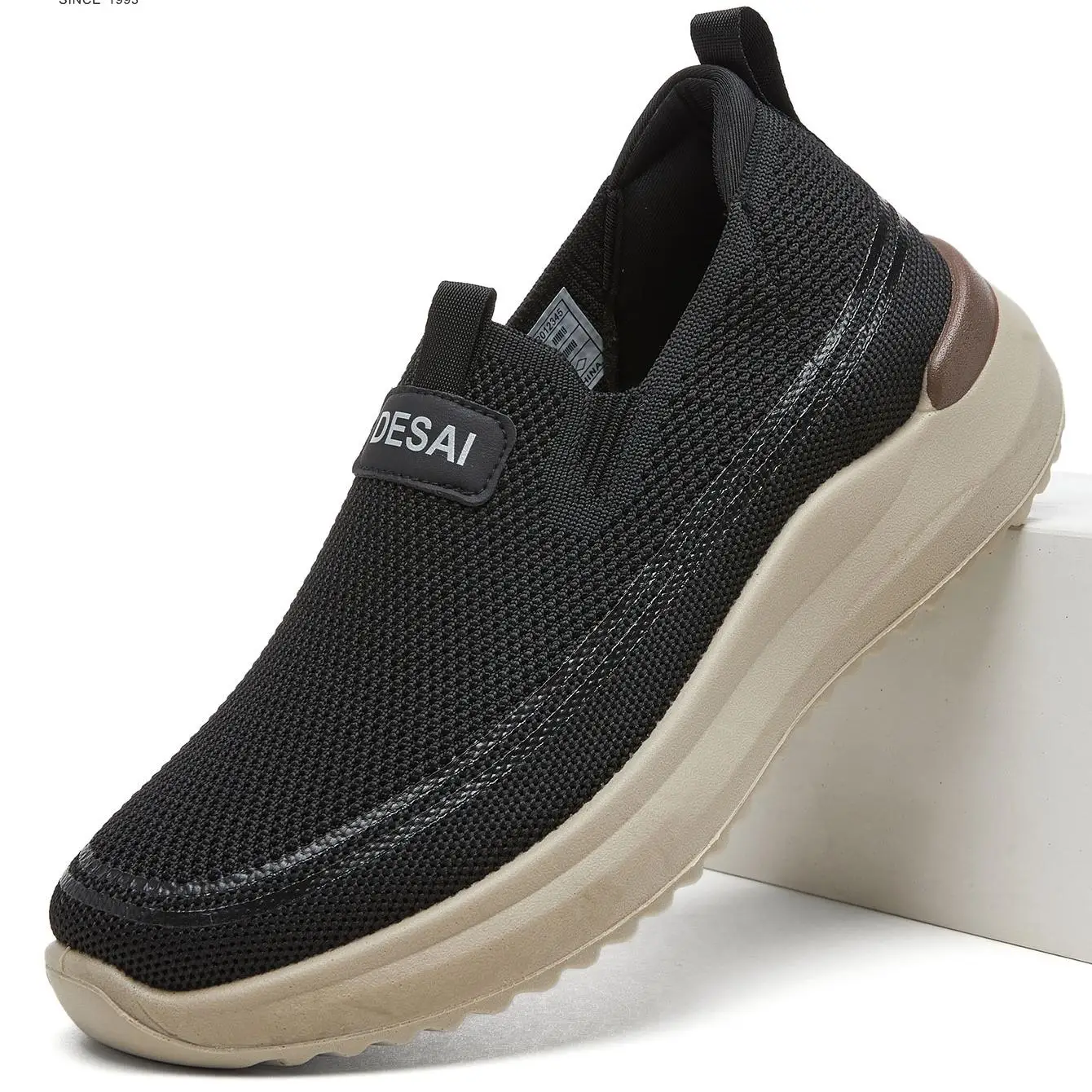 Desai Men's Slip On Walking Shoes Breathable Mesh Sneakers Lightweight Comfortable Soft Casual Shoes For Man All Seasons
