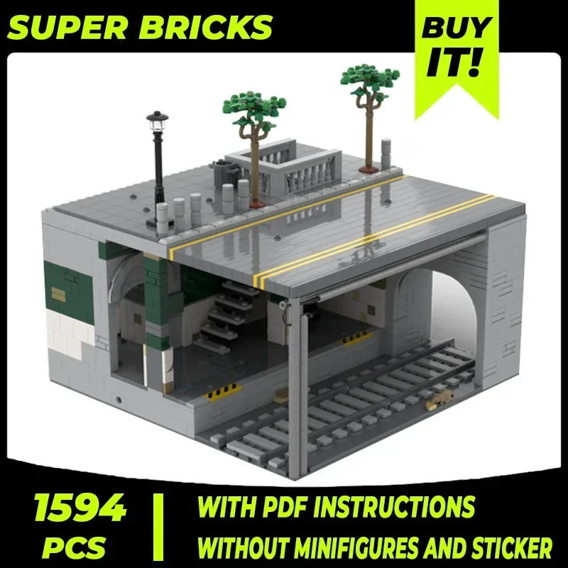 Street View Model Moc Building Bricks New York Subway Station Technology Modular Blocks Gifts Christmas Toys DIY Sets Assembly