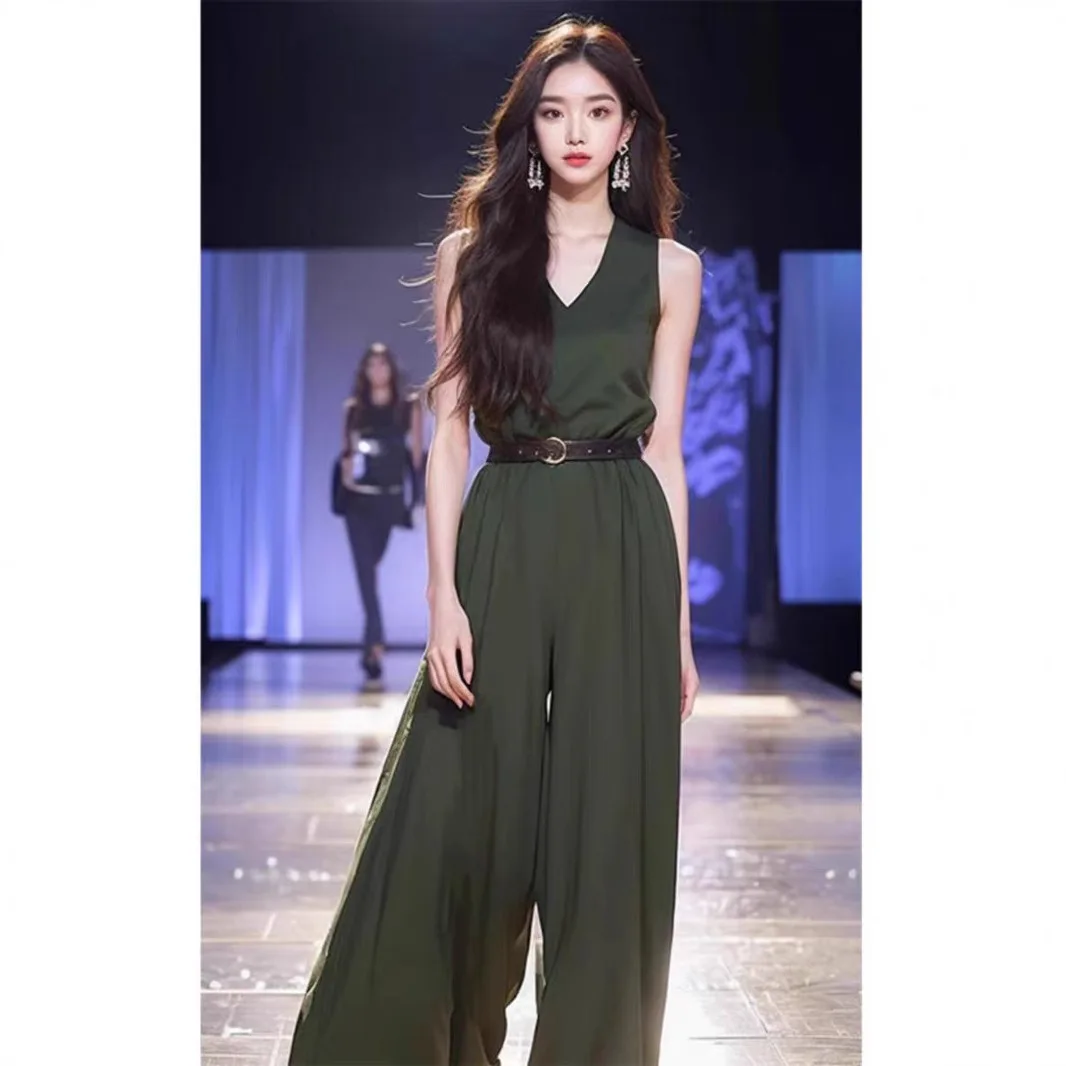 

Ele een Rer Faionable Godd Sle High Waist Long Pants High Quali Ladies Jumpsuit Chinese Brand Summer 2025