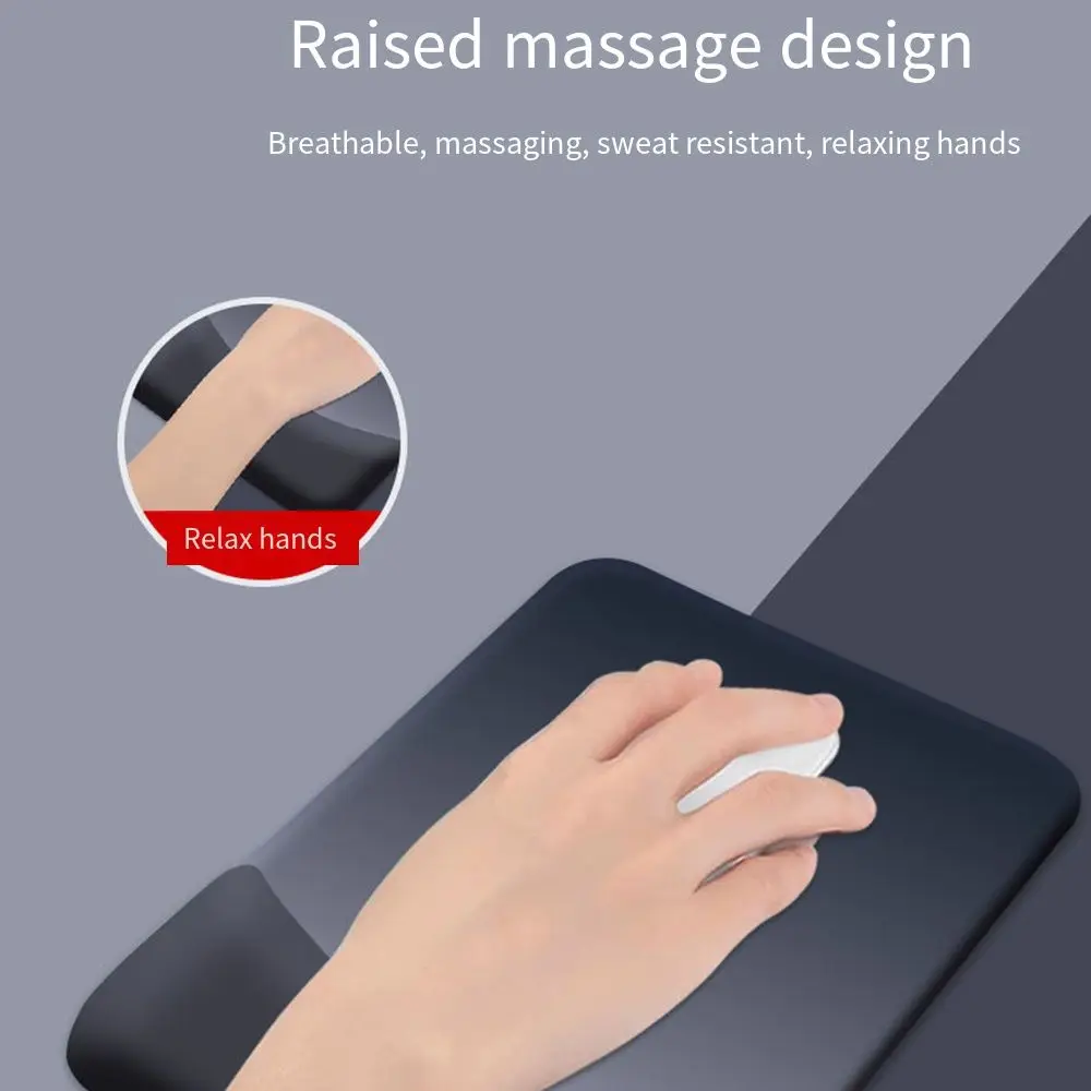 

Comfortable Wrist Support Mouse Pad Relax Wrists Soft Gaming Mouse Pads with Wrist Rest Support Non-Slip PU Base