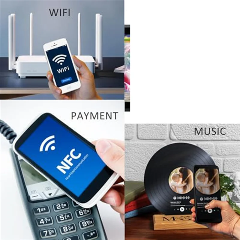 

A13E-55PCS NFC Tags 215 Blank White Card Sticker Coin Card With Adhesive Backing Enabled Mobile Phone