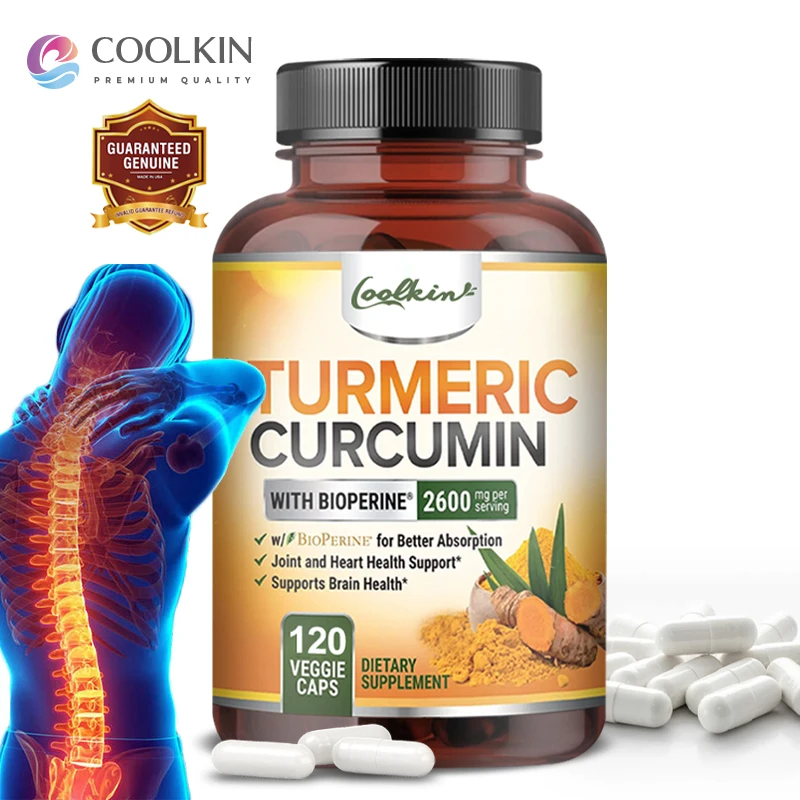 Curcumin Supplement with Black Pepper 2600 Mg Contains 95% Curcumin, Enhanced Absorption, Joint Support Supplement