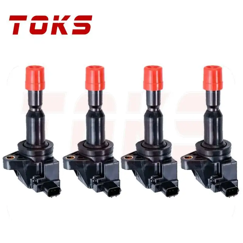 

TOKS 4PCS 30520-PWC-003 Ignition Coil UF581 For Honda Airwave Jazz II GD GE3 GE2 FIT 1.5L 02-08 Auto Parts 30520PWC003 CM11-110