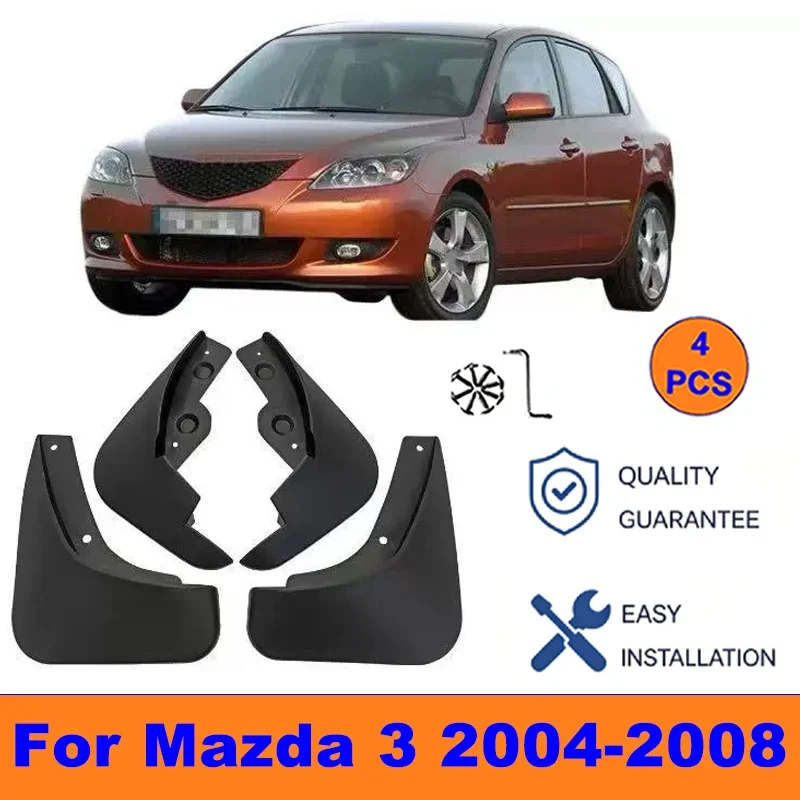 4Pcs Mud Flaps For Mazda 3 2004-2008 - Splash Guards Front&Rear Wheel Fender Mudguards Car Exterior Protection Accessories