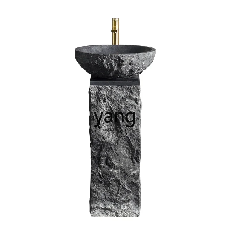 

LH balcony stone column basin retro outdoor courtyard stone integrated single basin sink