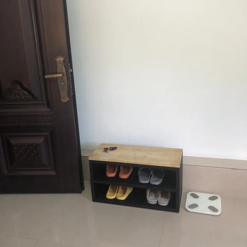 

Iron art shoe changing stool storage integrated household door can sit.