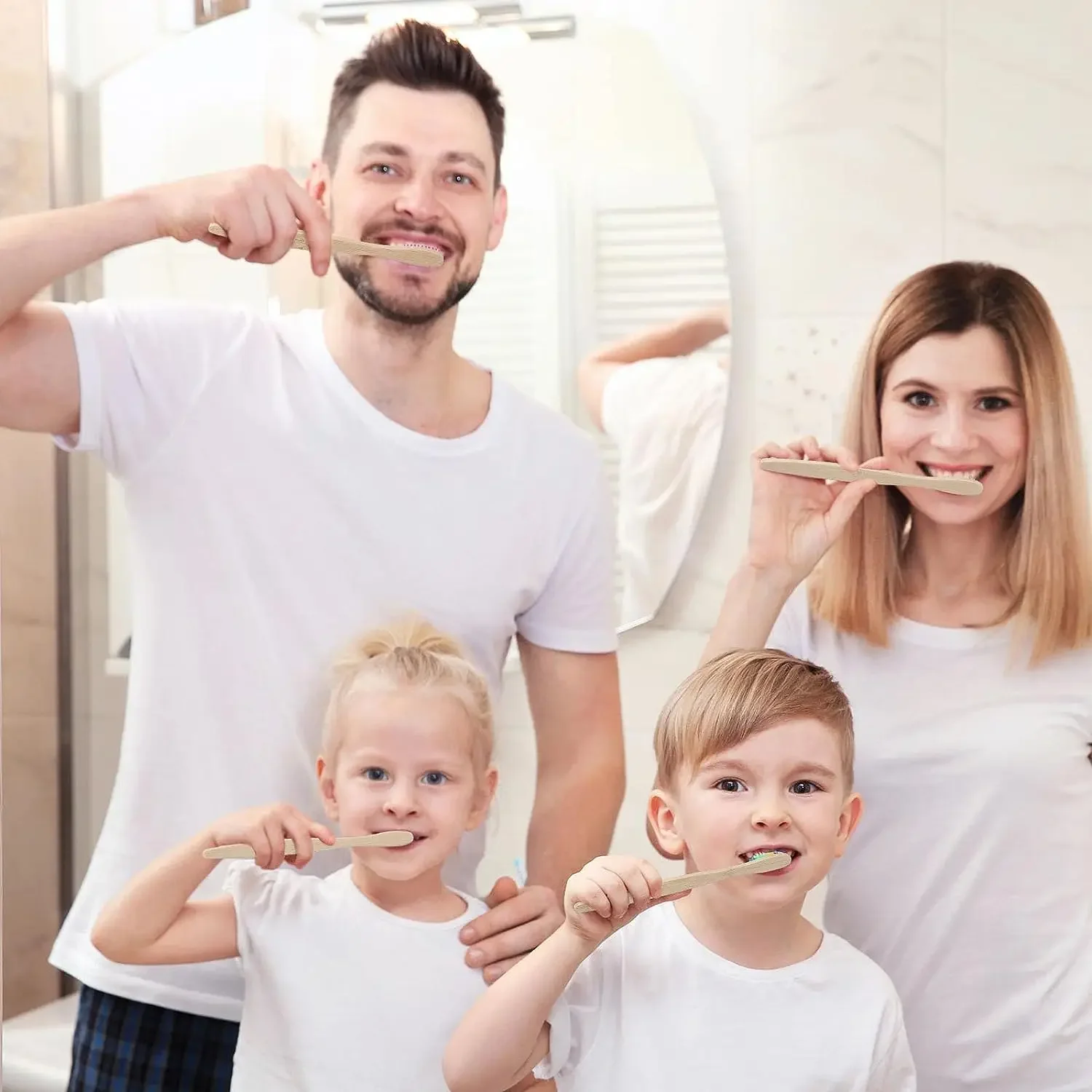 50/100 قطعة من فرشاة الأسنان المصنوعة من الخيزران ذات شعيرات ناعمة قابلة للتحلل بشكل طبيعي ويقلل من نفايات البلاستيك، مما يجعلها مناسبة جدًا #4