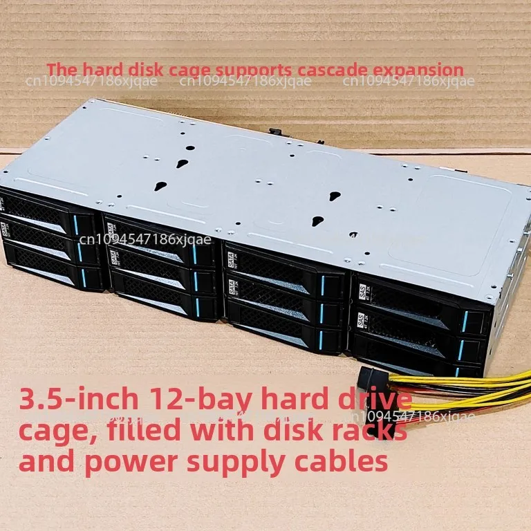 

12-Disk 3.5-inch Hard Disk Cage Hot-swappable 8087 Interface D-type 4ping Power Supply SAS/SATA Storage