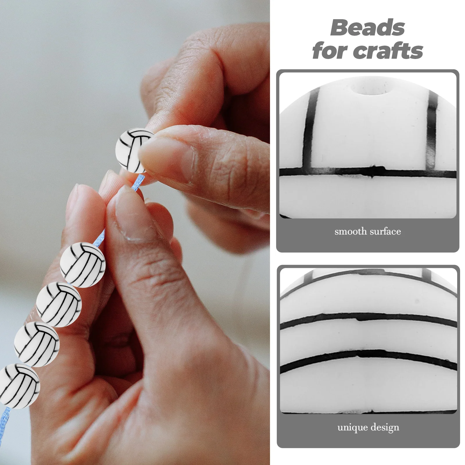 

50 Pcs Beaded Jewelry Accessories Beads for Jewellery Making Novelty Round Spacer Sports