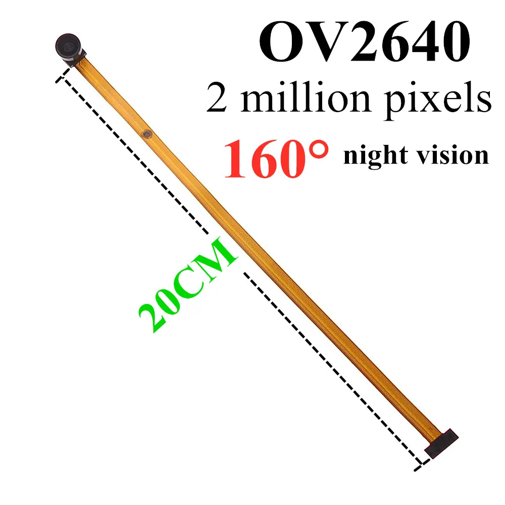 Módulo de cámara de visión nocturna OV2640, 2 millones de píxeles, 20CM, 160 grados, 24 Pines, 0,5 MM, paso