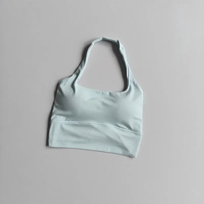 New Hanging Neck Beauty Back Yoga Vest Women's One-cup Quick-drying Sports Fitness Top Pilates Sports Bra Training Gym Cloth