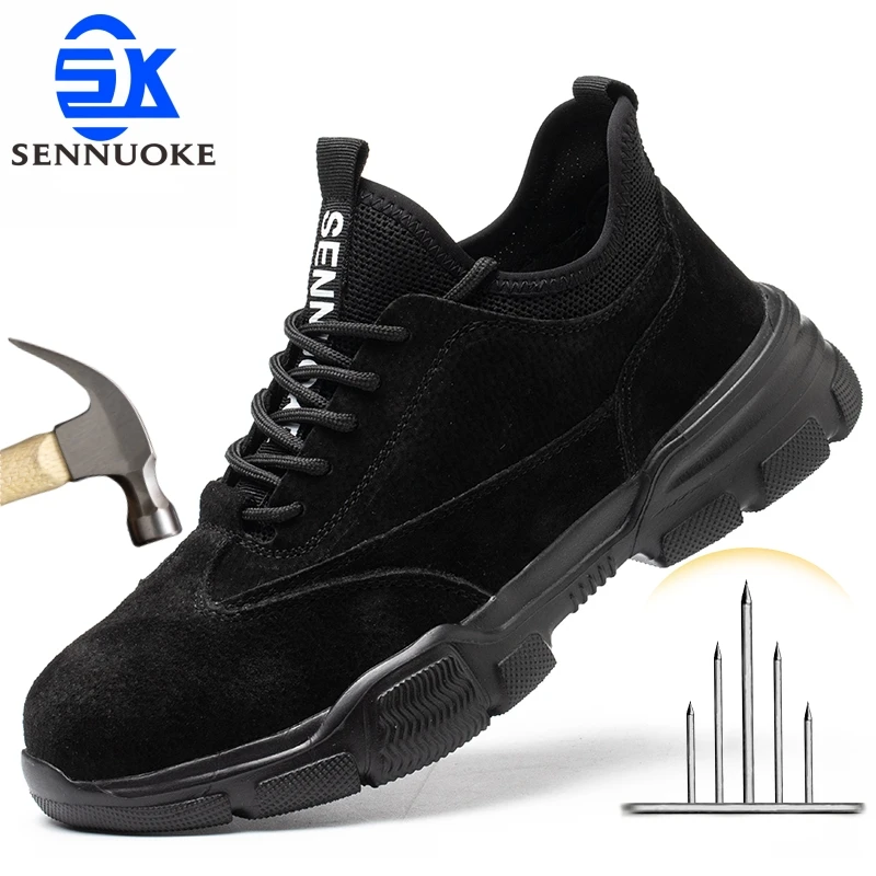 Men's Work and Safety Shoes Man for Work Shoes Steel Toe Lightweight Protection for the Feet Waterproof