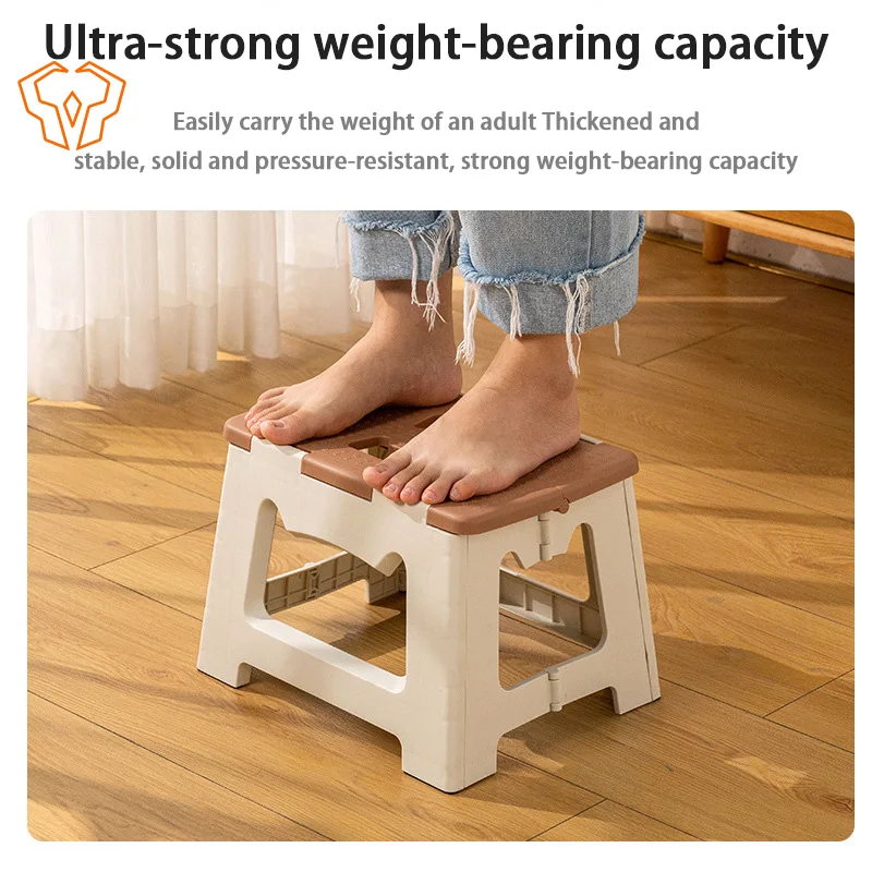 Folding Stools Thickened Plastic Portable Handheld Adult Low Stool Kitchen Bathroom Camping Travel Small Stool