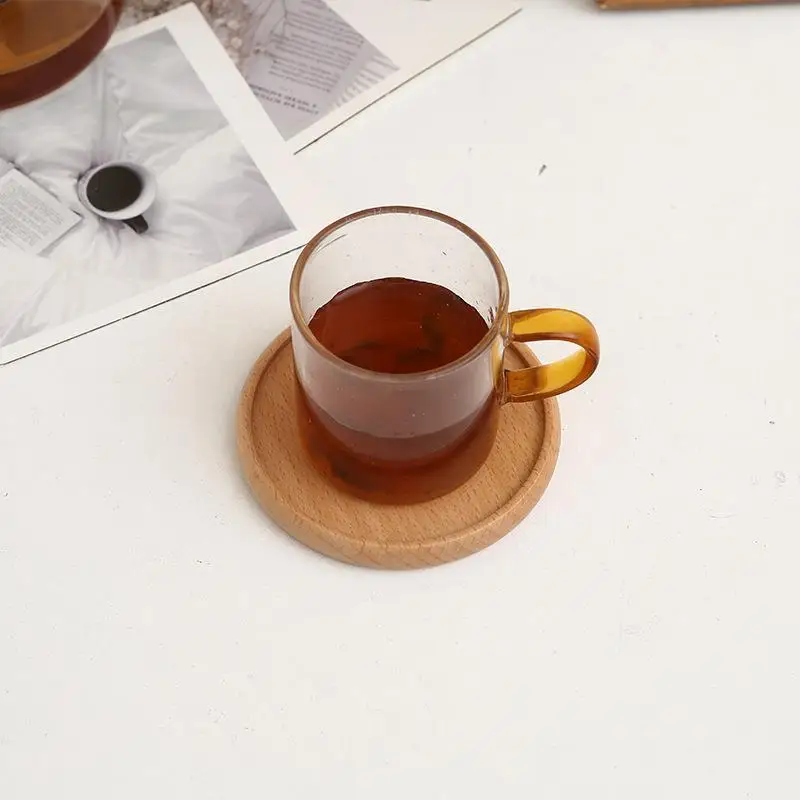 Round Blank Wood Coaster 9cm Heat Resistant Durable Drink Pad For Mug Tea Coffee Cup Home Table Decor Tableware Supply