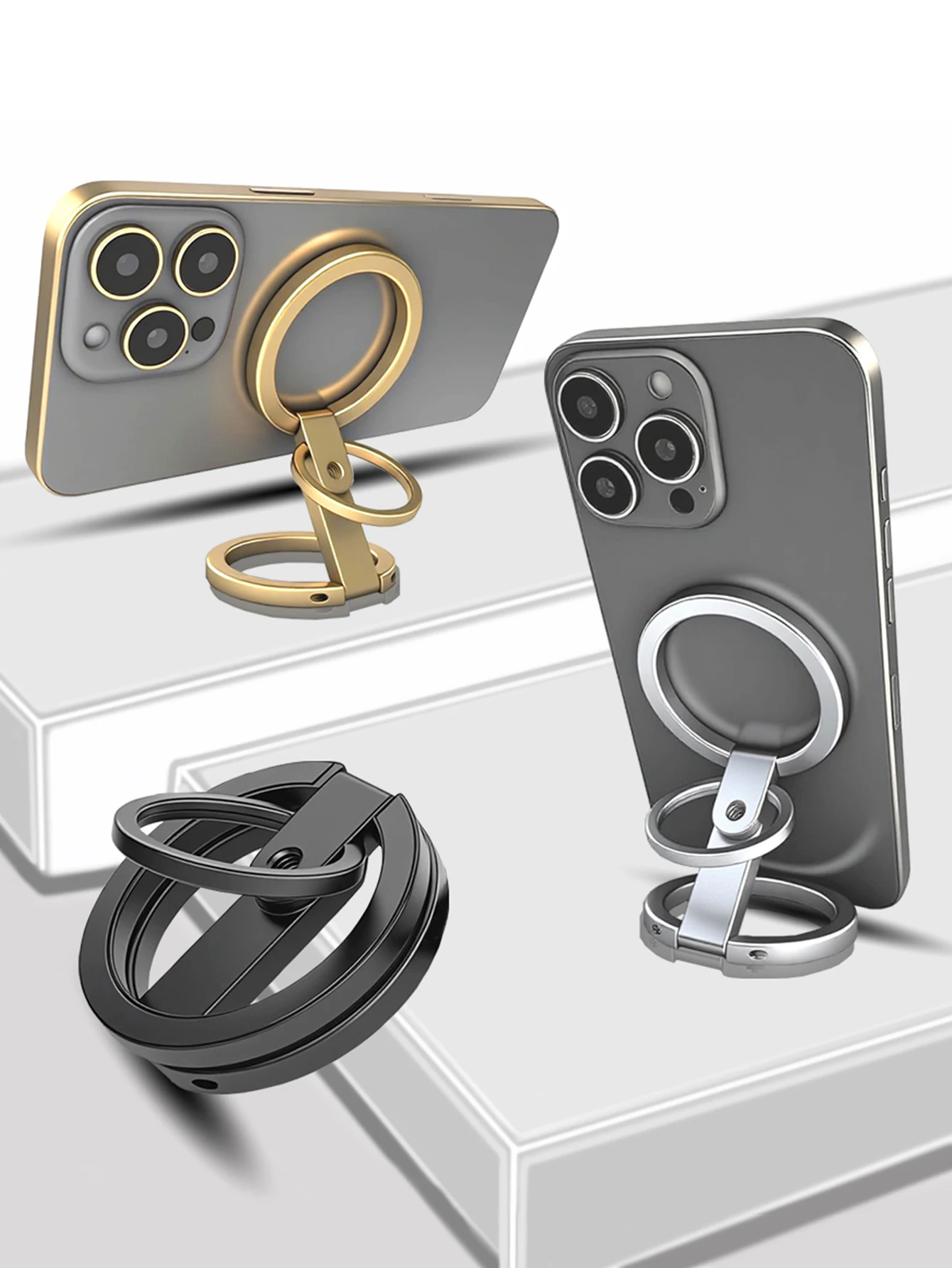 Für magnetischen Fingerschließe, 4 Abschnitte, doppelseitige magnetische Saugkraft, 1 Stück, ultraleicht und ultradünn, starke Saugkraft, drehbar, 360 Grad ° – Detail 1