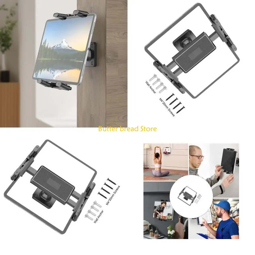 

W89C Adjustable Heavy Duty Phone Tablet Bracket Rack Support For Wall 4.7-15 Inch Devices Secure Mounting Hardware Included