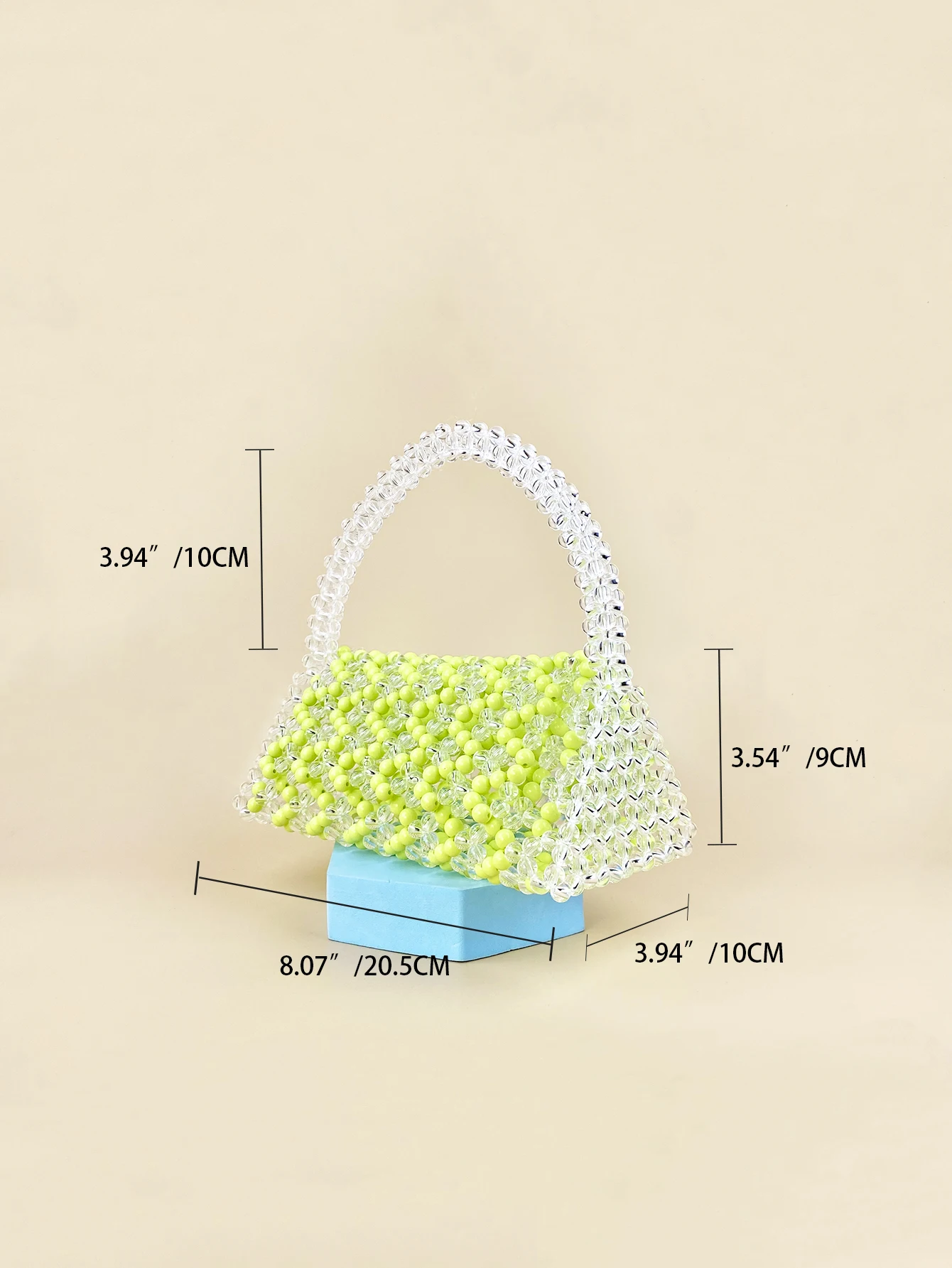 Creative design of European and American fresh candy colored handmade beaded handbag with a cover style triangle bag