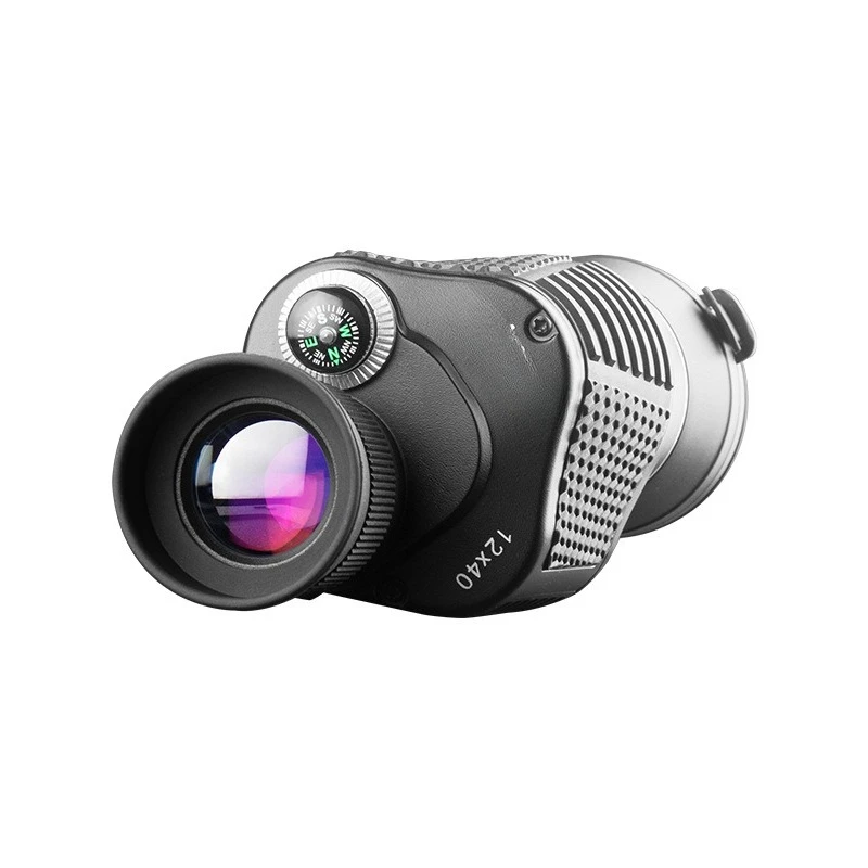 

12X40 monocular telescope, outdoor portable high definition telescope with light and compass