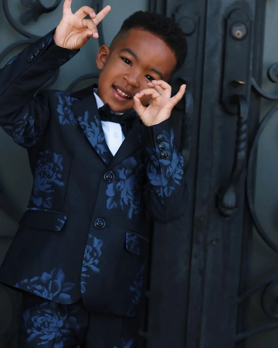 Printing Floral Boy Formal Suits Dinner Tuxedos Little Children Groomsmen Kids For Wedding Party Evening Suit Wear 3 pieces