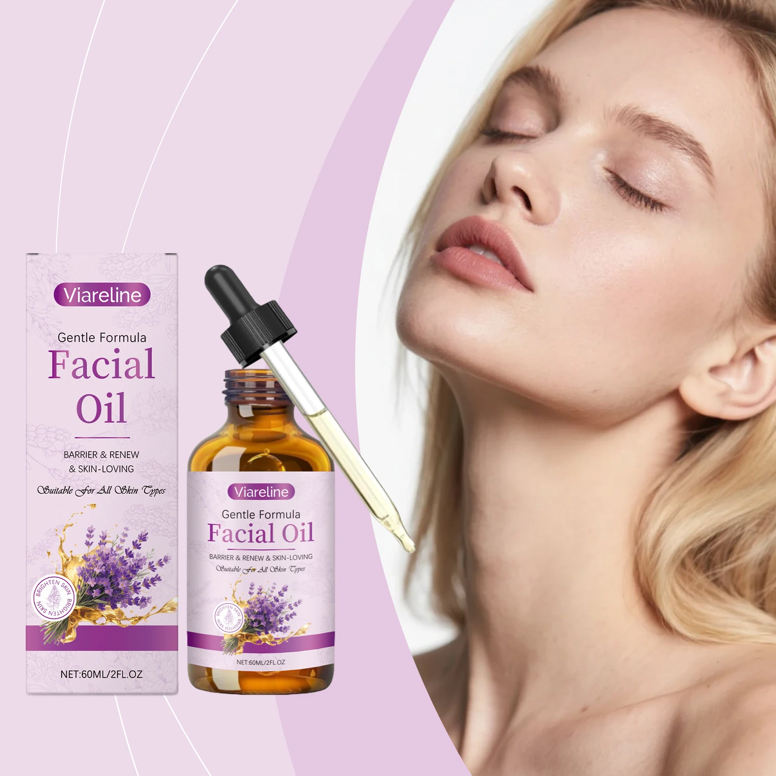 

Lavender Facial Skincare Oil-Moisturizes & Nourishes, Enhances Skin Health, Boosts Radiance, Improves Softness, Daily Gentle Use