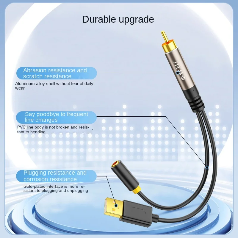 Gold-plated Digital Coaxial SPDIF Audio Aux Cable 3.5mm Female TV Box Amplifier Connection Cable with USB Port Powered Cables