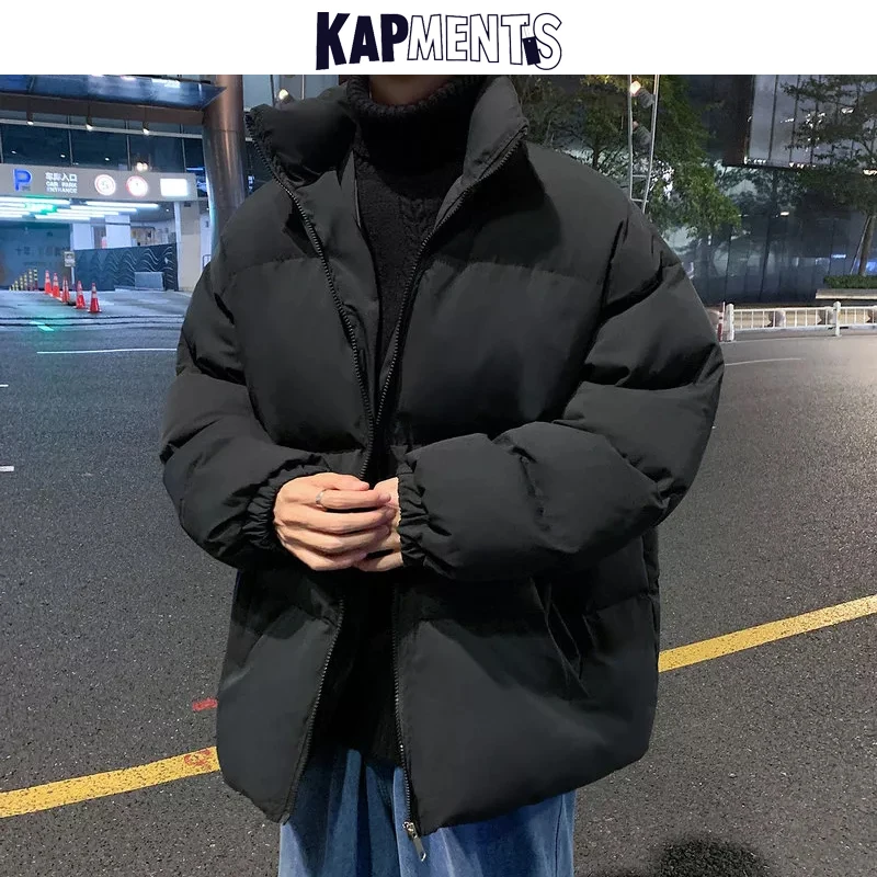 KAPMENTS Y2k Harajuku Solid Warm Winter Puffer Jacket 2023 Parkas Windbreakers Japanese Streetwear Korean Fashion Bubble Coat