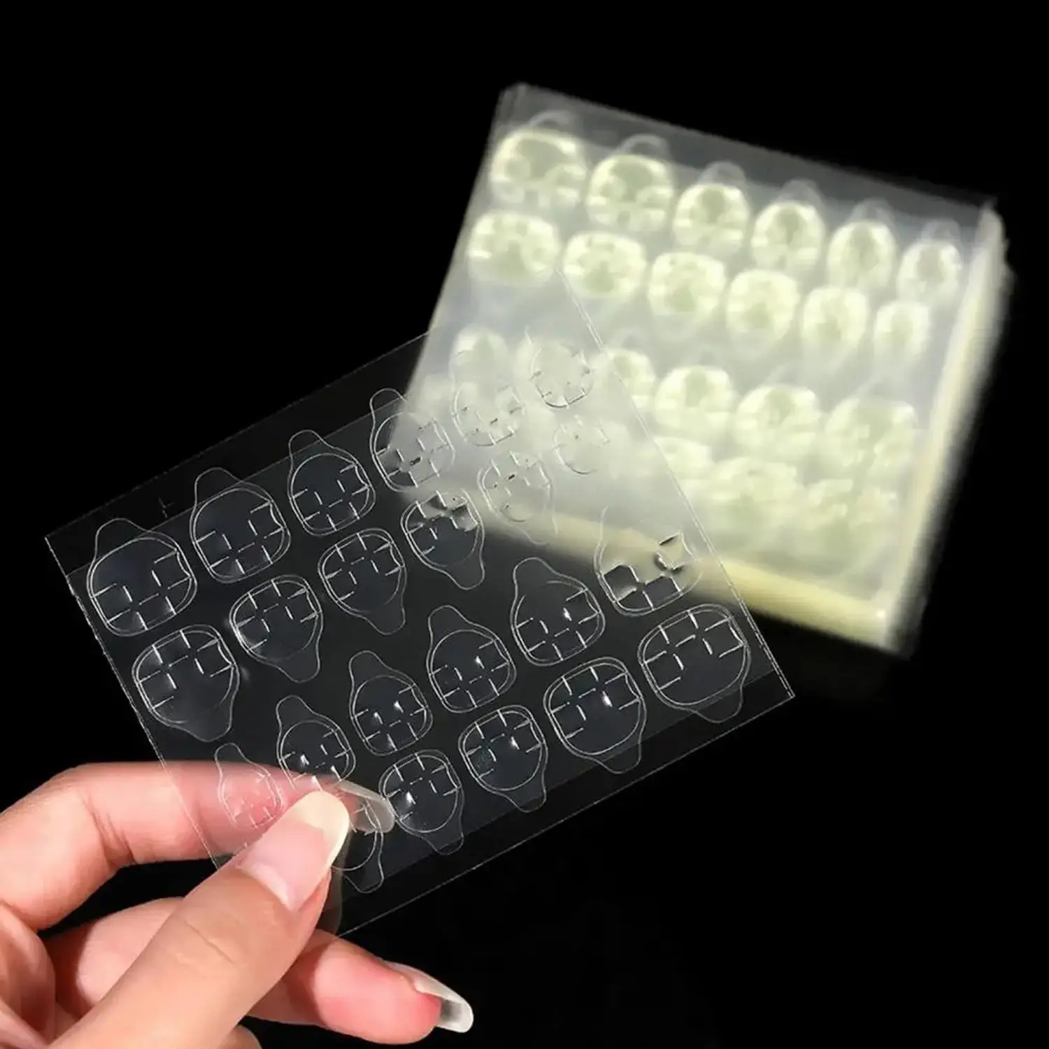 LINMANDA 3/50 Stück transparenter Schutz- und Nagelaufkleber, wasserdichter Nagelaufkleber, Jelly, doppelseitig klebender Zehennagelaufkleber