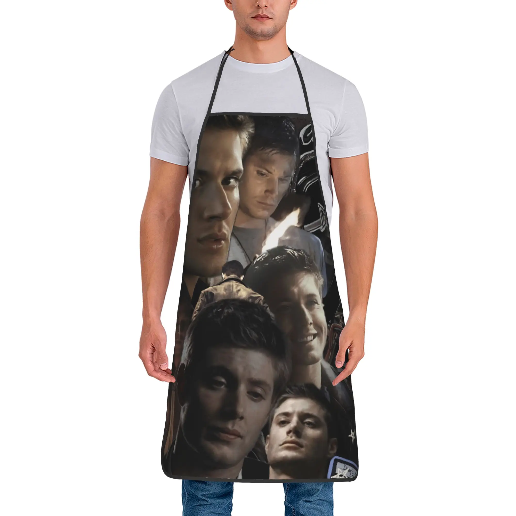 3D SPN Supernatural Sign Dean Sam Apron  Barber Home Kitchen Accessories Cleaning Cute Aprons without Pocket