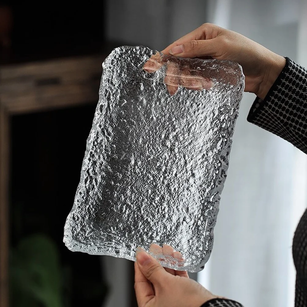 

Glass Dumpling Dish Food Tray Simple Style Multi-Function Creative Food Plate Snacks Serving Plate Glass Dish