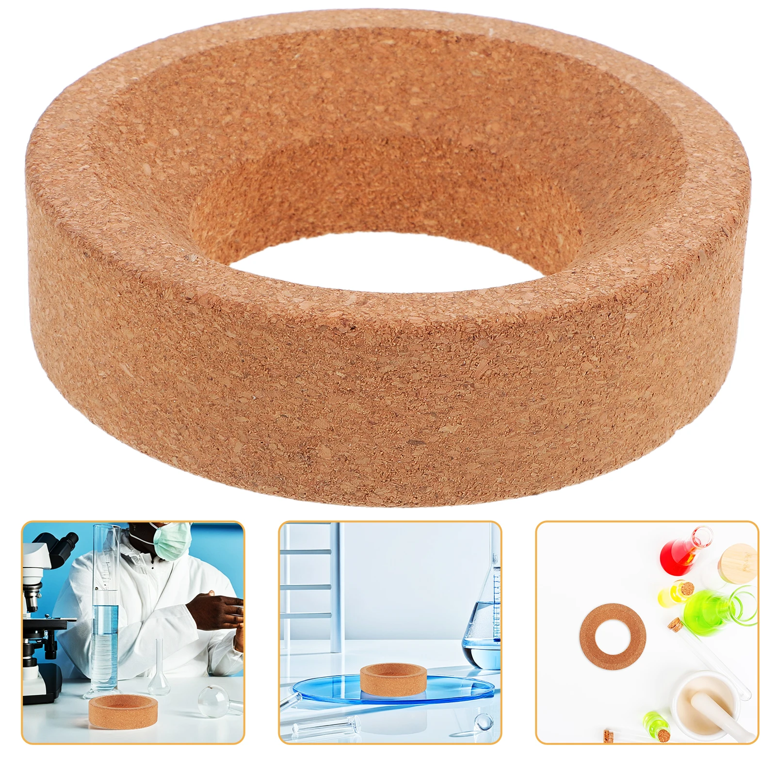 

Soft Cork Ring For Lab Flask Holder Round Stand Anti-Slip Shockproof Durable Support Mat Ring Round Bottom Flasks Vases Lab