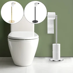 Stainless Steel Toilet Roll Stand Bathroom Floor Standing Anti-Rust Tissue Paper Holder Household Freestanding Paper Towel Rack
