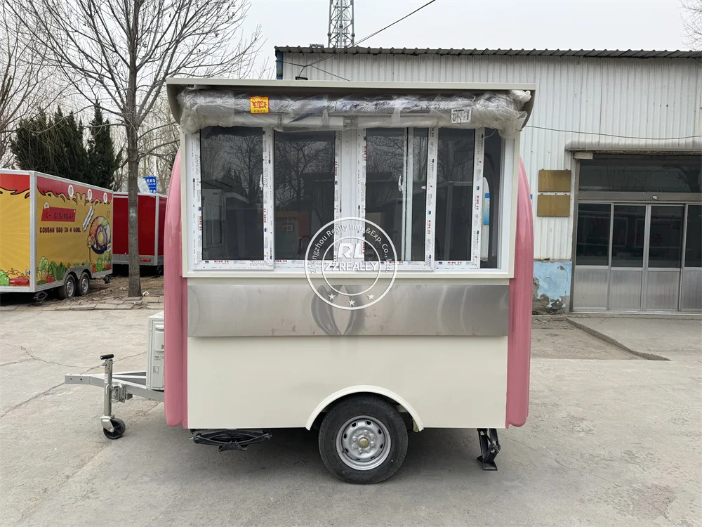 Concession Fast Food Truck ห้องครัวเคลื่อนที่อุปกรณ์ครบครันรถเข็นสุนัขร้อน Street Coffee Shop Kiosk รถพ่วงอาหารมือถือ