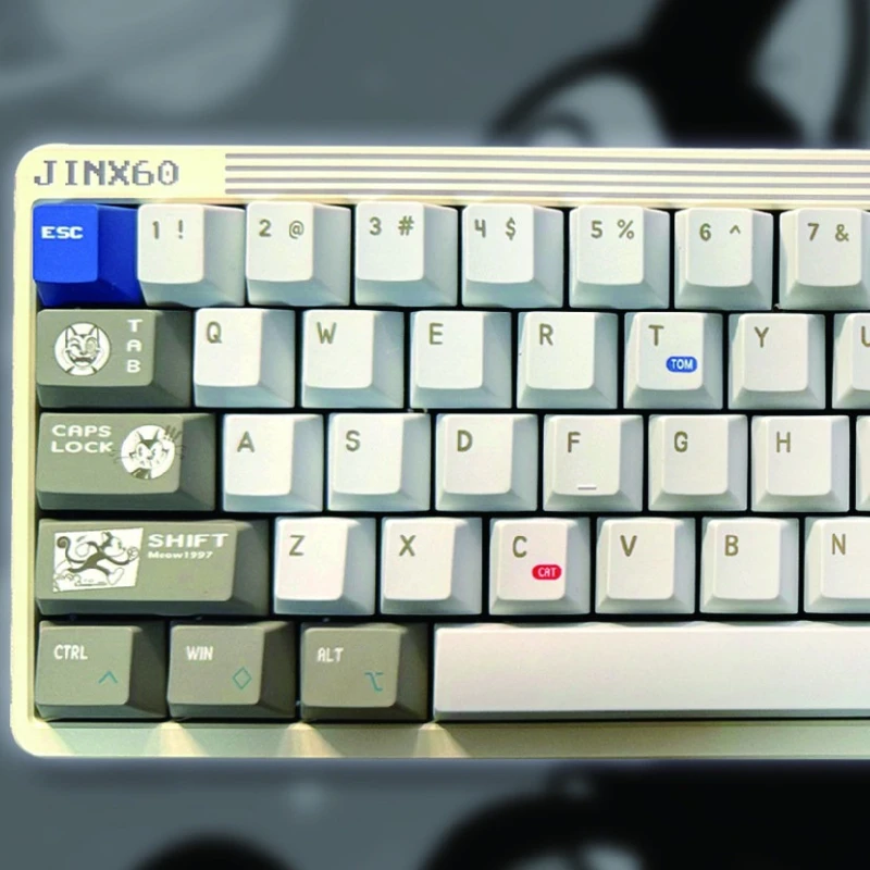 

Cat Theme Keycaps Set Customization PBT Sublimation Cherry Profile Keyboard Cap 143 Key for Mechanical Keyboard Accessories Gift