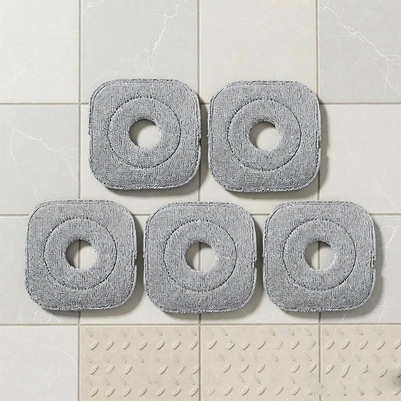 

5Pcs 24cm Mop Cloth Floor Cleaning Cloth Pads Flat Squeeze Mop Automatic Separation Rotating Household Kitchen Accessories