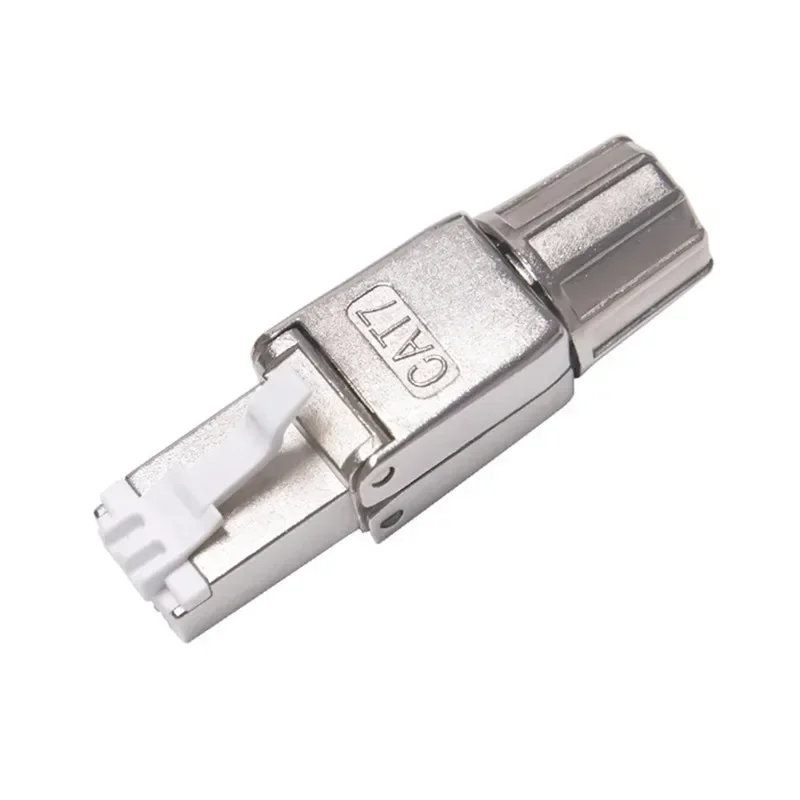 Rj45 cat7 6 6a conector blindado ethernet lan conector stp 8p8c plug terminação para cat6/6a/7 23awg cabo de instalação sólida