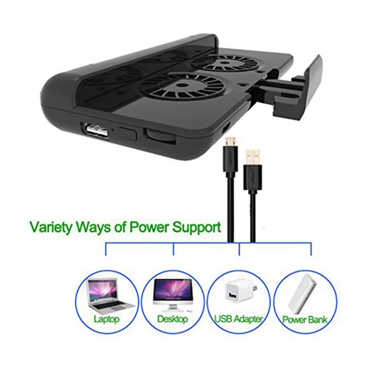 A20M Back Clip Type Phone Cooling Fans Phone Radiator Cell Phone Cooler Stand Holder with 4400mAh Rechargeable Battery