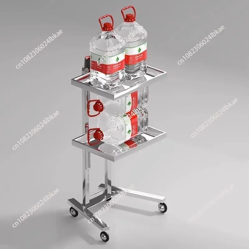 Stainless Steel Foldable Tool Cart Beauty Salon/Barber Shop Trolley Storage workbench supermarket 2-tier tool cart AA