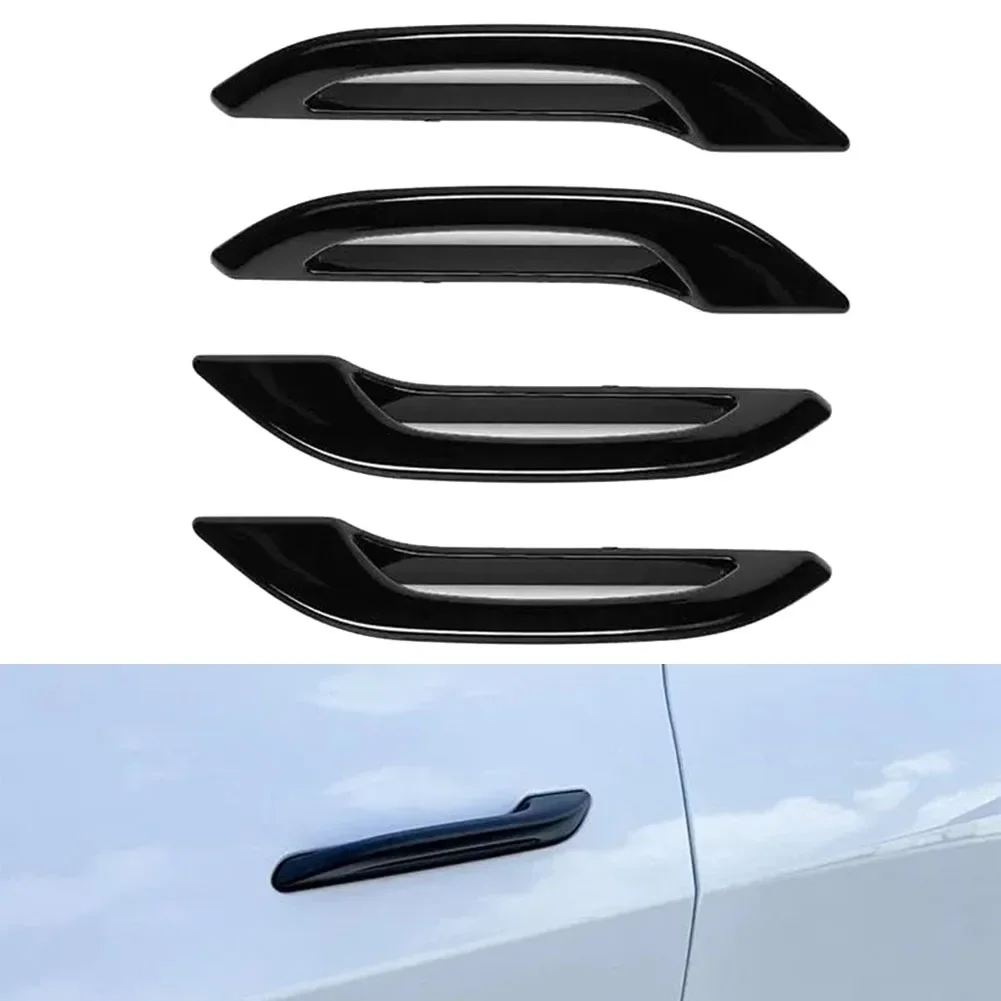 Dramatic Style Upgrade Glossy Black ABS Door Handle Trims Compatible with For Tesla For Models 3/Y from 2017 to 2023