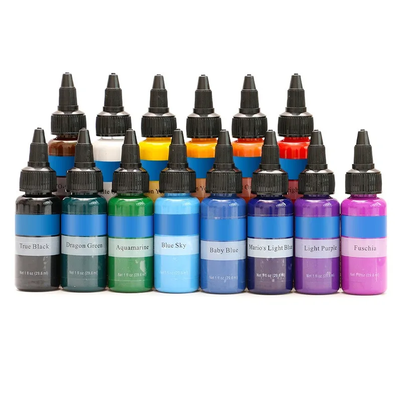 

14 Color Set 35ml/ Bottle Tattoo Ink Color Set Dans Transparent New Label Color Set Accessories Tattoo Tools Accessories Supply