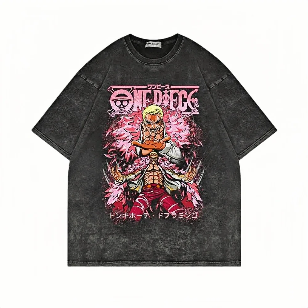 

Acid Washed One Piece Sanji Dual Form Graphic Tee Unisex Oversized 100% хлопок Жирная аниме Уличная одежда Iconic Comfort Футболки премиум-класса