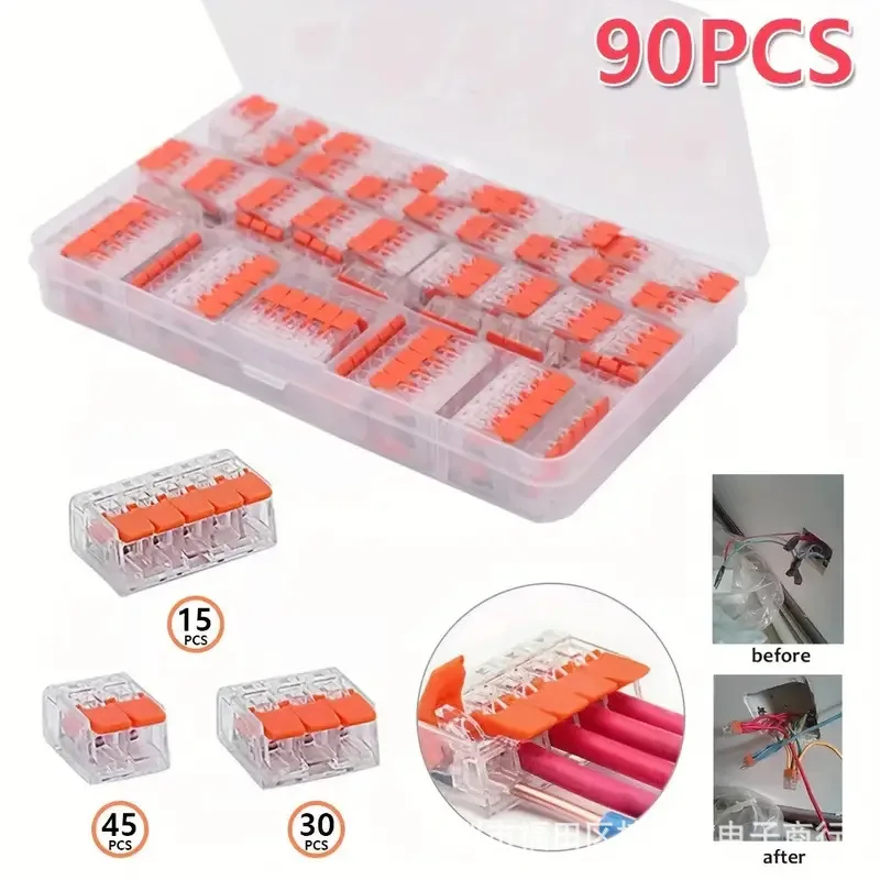 90PCS Quick Terminal Cross-Border75Transparent Wire Connector OnlyPCT412PCT413PCT415CE