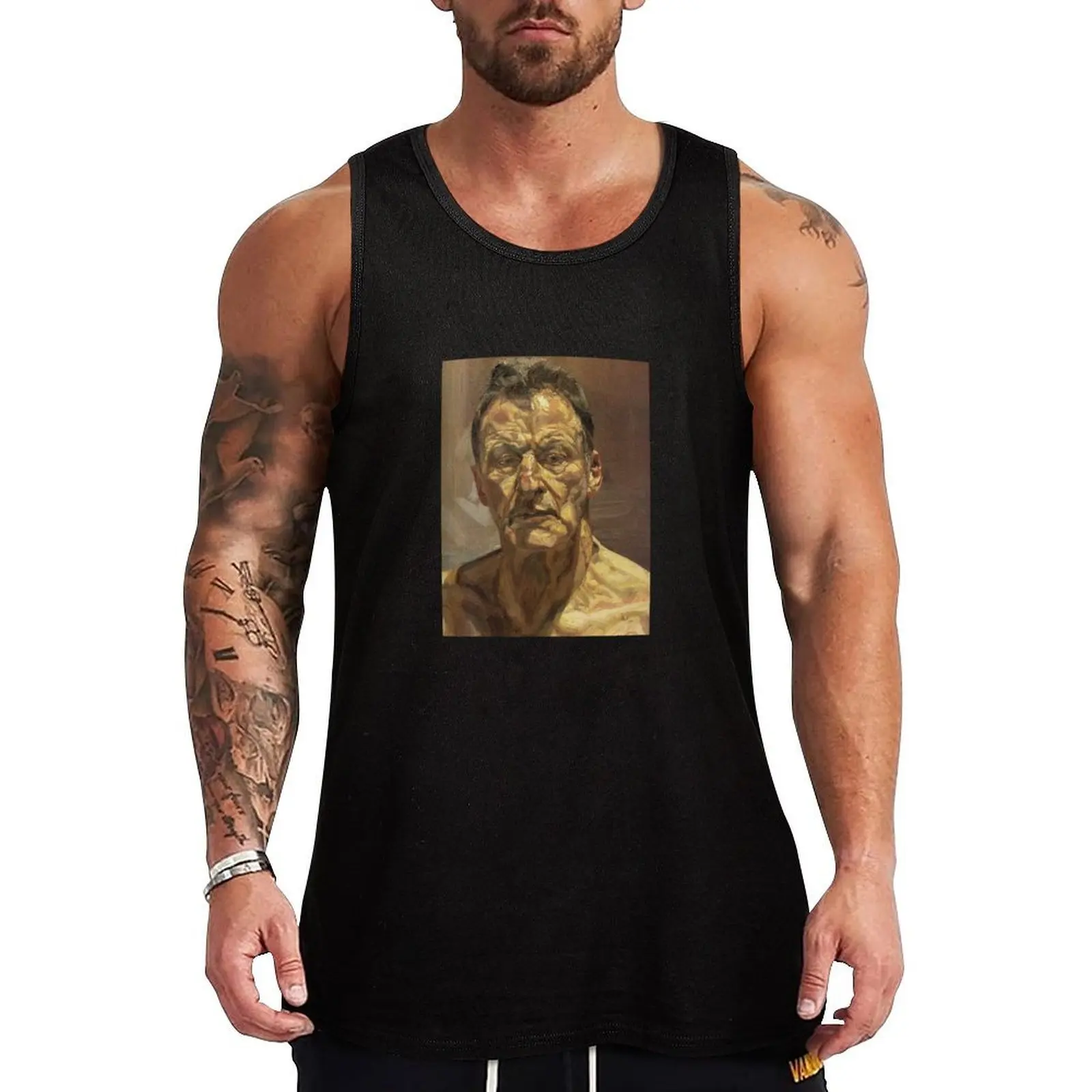 Lucian Freud Self Portrait Tank Top Durable Work Tank Top Outdoor Utility Sleeveless Shirt