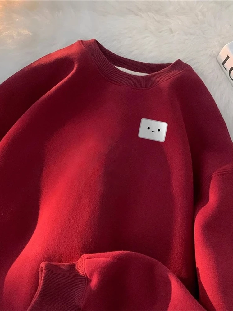 

Мужской свитшот оверсайз в американском ретро-стиле с принтом «Год Дракона», без капюшона, с круглым вырезом, повседневный, комфортный