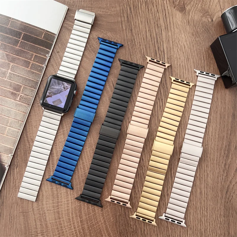 Luxury Band for Apple Watch Ultra 49mm 40mm 44mm 38/42/41mm/45mm Stainless Steel link Bracelet Iwatch Serie 8 6 5 4 3 Se 7 strap