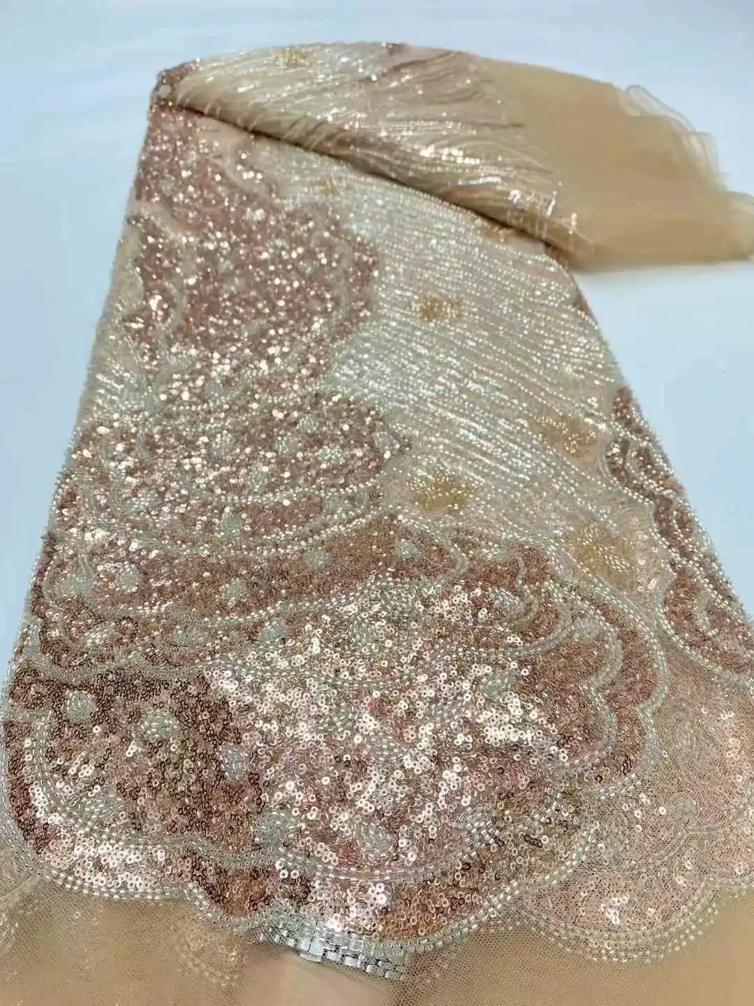 الترتر الأفريقي مطرز أقمشة الدانتيل النيجيري العريس التطريز عالية الجودة الفرنسية تول أقمشة الدانتيل لحفل الزفاف-DP